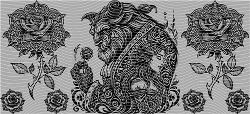 16oz black and white-B 7